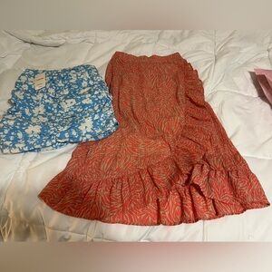 Patterned Women's Skirt and patterned blue mini skirt